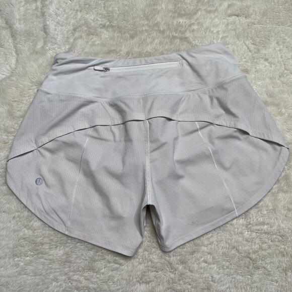 Lululemon LW7AVLT Women's White Speed Up Long Updated Fit Shorts Size 4 - Picture 1 of 12